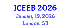 International Conference on Ecology and Environmental Biology (ICEEB) January 19, 2026 - London, United Kingdom
