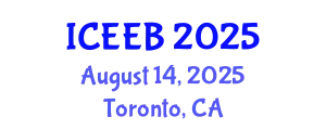 International Conference on Ecology and Environmental Biology (ICEEB) August 14, 2025 - Toronto, Canada