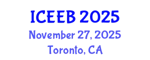 International Conference on Ecology and Environmental Biology (ICEEB) November 27, 2025 - Toronto, Canada
