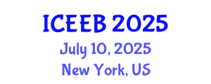 International Conference on Ecology and Environmental Biology (ICEEB) July 10, 2025 - New York, United States