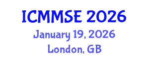 International Conference on Mathematical Methods in Science and Engineering (ICMMSE) January 19, 2026 - London, United Kingdom