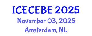 International Conference on Electrical, Computer, Electronics and Biomedical Engineering (ICECEBE) November 03, 2025 - Amsterdam, Netherlands