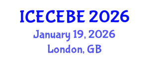 International Conference on Electrical, Computer, Electronics and Biomedical Engineering (ICECEBE) January 19, 2026 - London, United Kingdom
