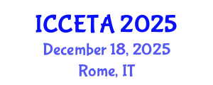 International Conference on Computer Engineering : Theory and Application (ICCETA) December 18, 2025 - Rome, Italy