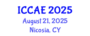 International Conference on Control and Automation Engineering (ICCAE) August 21, 2025 - Nicosia, Cyprus