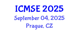 International Conference on Mechanical and Systems Engineering (ICMSE) September 04, 2025 - Prague, Czechia