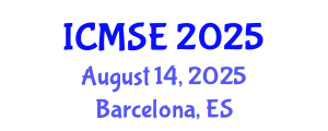 International Conference on Mechanical and Systems Engineering (ICMSE) August 14, 2025 - Barcelona, Spain