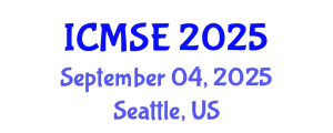International Conference on Mechanical and Systems Engineering (ICMSE) September 04, 2025 - Seattle, United States