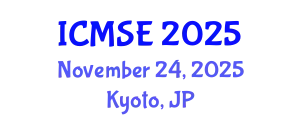 International Conference on Mechanical and Systems Engineering (ICMSE) November 24, 2025 - Kyoto, Japan