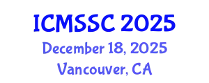 International Conference on Mathematics, Statistics and Scientific Computing (ICMSSC) December 18, 2025 - Vancouver, Canada