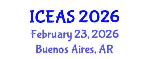 International Conference on Engineering and Applied Sciences (ICEAS) February 23, 2026 - Buenos Aires, Argentina