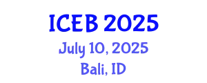 International Conference on Ecosystems and Biodiversity (ICEB) July 10, 2025 - Bali, Indonesia