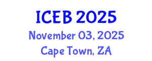 International Conference on Ecosystems and Biodiversity (ICEB) November 03, 2025 - Cape Town, South Africa