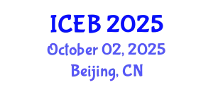 International Conference on Ecosystems and Biodiversity (ICEB) October 02, 2025 - Beijing, China