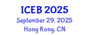 International Conference on Ecosystems and Biodiversity (ICEB) September 29, 2025 - Hong Kong, China