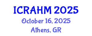 International Conference on Risk Analysis and Hazard Mitigation (ICRAHM) October 16, 2025 - Athens, Greece