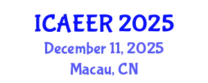 International Conference on Agricultural Economics and Environmental Research (ICAEER) December 11, 2025 - Macau, China