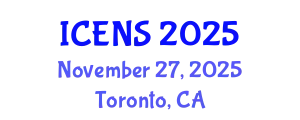 International Conference on Engineering and Natural Sciences (ICENS) November 27, 2025 - Toronto, Canada