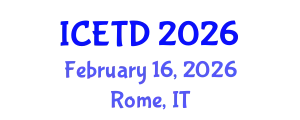 International Conference on Economics, Trade and Development (ICETD) February 16, 2026 - Rome, Italy