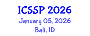 International Conference on Statistical Signal Processing (ICSSP) January 05, 2026 - Bali, Indonesia