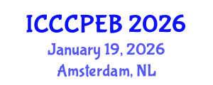 International Conference on Chemistry, Chemical, Process Engineering and Biotechnology (ICCCPEB) January 19, 2026 - Amsterdam, Netherlands