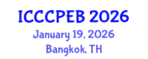 International Conference on Chemistry, Chemical, Process Engineering and Biotechnology (ICCCPEB) January 19, 2026 - Bangkok, Thailand
