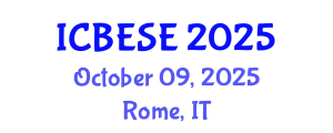 International Conference on Biodiversity, Energy Systems and Environment (ICBESE) October 09, 2025 - Rome, Italy