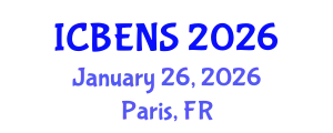 International Conference on Biological Engineering and Natural Sciences (ICBENS) January 26, 2026 - Paris, France