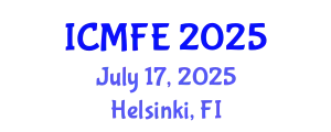 International Conference on Mechanics and Fluid Engineering (ICMFE) July 17, 2025 - Helsinki, Finland