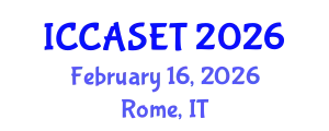 International Conference on E-commerce, E-administration, E-society, E-education and E-technology (ICCASET) February 16, 2026 - Rome, Italy