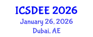 International Conference on Structural Dynamics and Earthquake Engineering (ICSDEE) January 26, 2026 - Dubai, United Arab Emirates