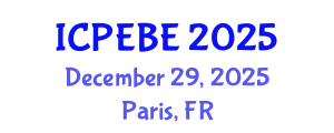 International Conference on People, Ecosystems and Built Environment (ICPEBE) December 29, 2025 - Paris, France