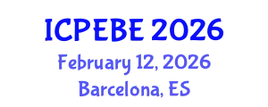 International Conference on People, Ecosystems and Built Environment (ICPEBE) February 12, 2026 - Barcelona, Spain
