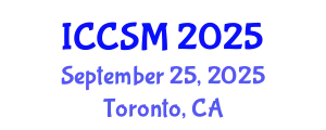 International Conference on Computing Science and Mathematics (ICCSM) September 25, 2025 - Toronto, Canada