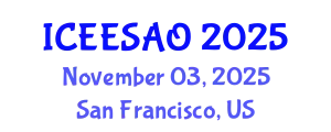 International Conference on Exergy, Energy Systems Analysis and Optimization (ICEESAO) November 03, 2025 - San Francisco, United States