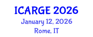 International Conference on Agricultural Resources, Governance and Ecology (ICARGE) January 12, 2026 - Rome, Italy