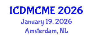 International Conference on Data Mining, Civil and Mechanical Engineering (ICDMCME) January 19, 2026 - Amsterdam, Netherlands