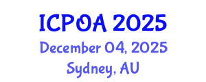 International Conference on Photonics, Optics and Applications (ICPOA) December 04, 2025 - Sydney, Australia