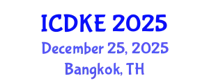 International Conference on Data and Knowledge Engineering (ICDKE) December 25, 2025 - Bangkok, Thailand