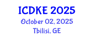 International Conference on Data and Knowledge Engineering (ICDKE) October 02, 2025 - Tbilisi, Georgia