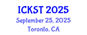 International Conference on Knowledge and Smart Technology (ICKST) September 25, 2025 - Toronto, Canada
