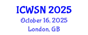 International Conference on Wireless Sensor Networks (ICWSN) October 16, 2025 - London, United Kingdom