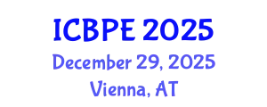 International Conference on Biomedical and Pharmaceutical Engineering (ICBPE) December 29, 2025 - Vienna, Austria