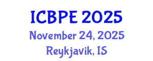 International Conference on Biomedical and Pharmaceutical Engineering (ICBPE) November 24, 2025 - Reykjavik, Iceland