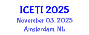 International Conference on Engineering, Technology and Innovation (ICETI) November 03, 2025 - Amsterdam, Netherlands