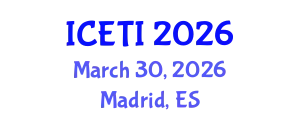 International Conference on Engineering, Technology and Innovation (ICETI) March 30, 2026 - Madrid, Spain