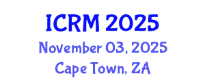 International Conference on Rock Mechanics (ICRM) November 03, 2025 - Cape Town, South Africa