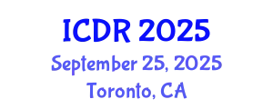 International Conference on Dipterology Research (ICDR) September 25, 2025 - Toronto, Canada