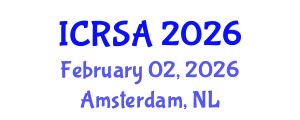 International Conference on Remote Sensing and Applications (ICRSA) February 02, 2026 - Amsterdam, Netherlands