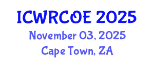 International Conference on Water Resources, Coastal and Ocean Engineering (ICWRCOE) November 03, 2025 - Cape Town, South Africa